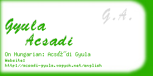 gyula acsadi business card